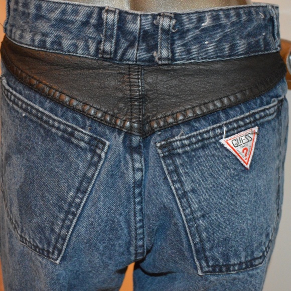 Guess Denim - Vintage Guess Jeans Leather High waist Sz 31